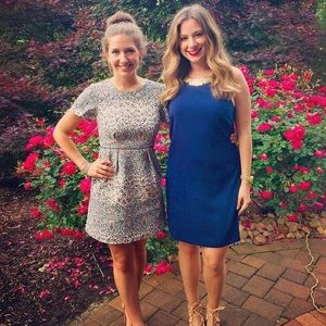 Laundry Shelli Segal Navy Dress Gold Collar